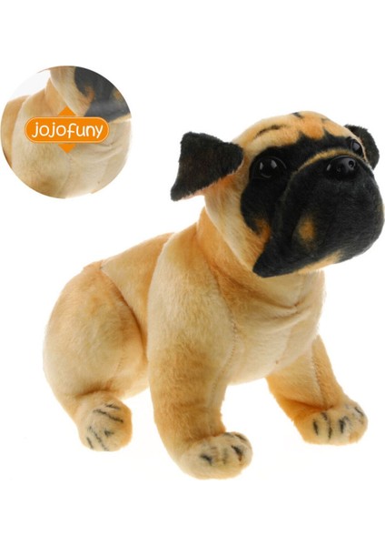 Süper Gerçekçi Sesli Köpek Peluş Pug Cinsi 30 cm Havlayan Köpek Ithal