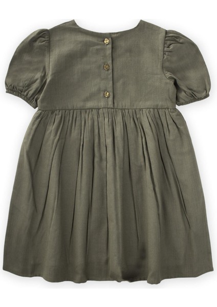 Flamlı Elbise 2-7 Yaş Haki Yeşil fiyatları