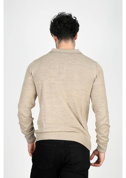 Gino Erkek Polo Yaka Triko Kazak Vizon fırsatları