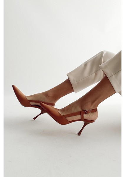 Camellia Taba Hakiki Deri Stiletto