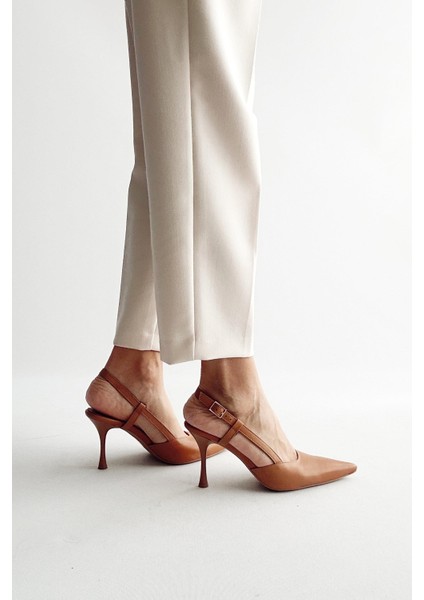 Camellia Taba Hakiki Deri Stiletto