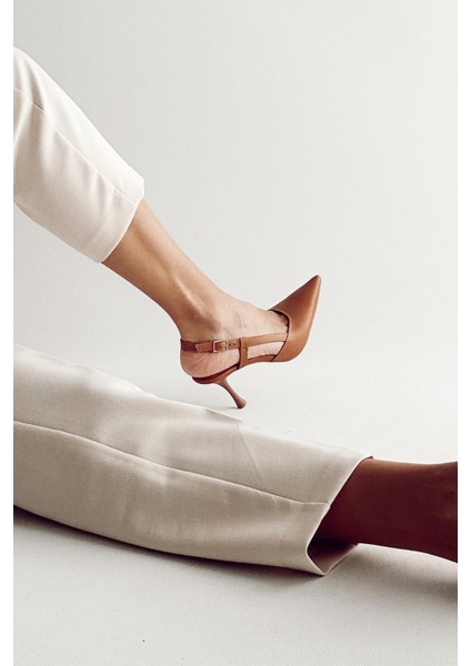 Camellia Taba Hakiki Deri Stiletto