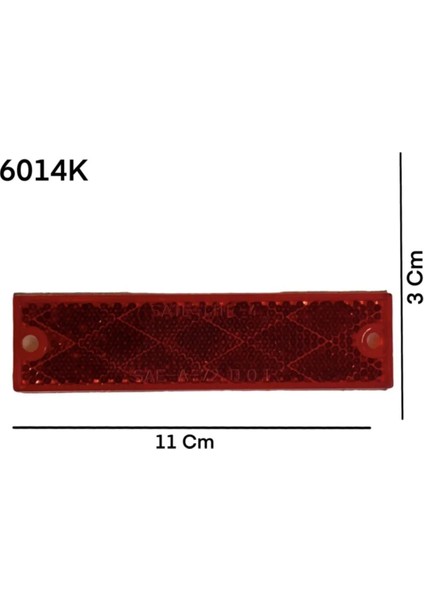 Kırmızı Vidalı & Yapıştırma Dikdörtgen Reflektör Kedi Gözü Karavan/kamyonet/römork