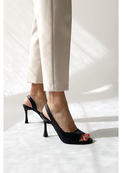 Grass Siyah Hakiki Deri Topuklu Ayakkabı modelleri