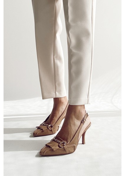 Alice Nude Deri Topuklu Ayakkabı