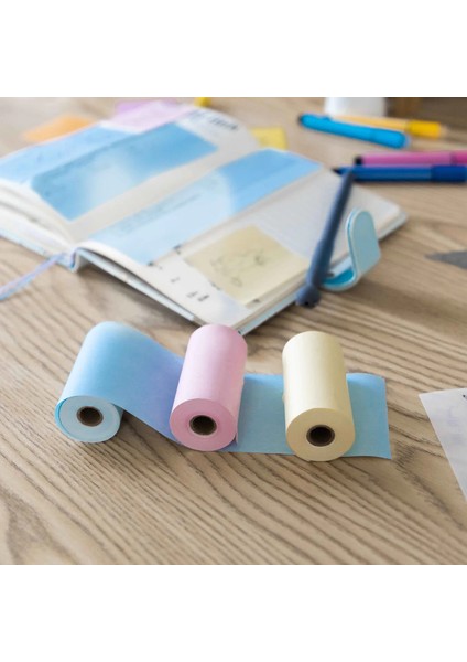 T02 Yapışkansız Renkli 53MMX6,5MT - 3 Rulo - Sarı, Pembe, Mavi 5 Yıl Dayanıklı