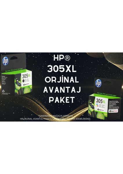 Deskjet 2720 Orjinal Kartuş / 305XL Avantaj Paket Siyah ve Renkli Kartuş