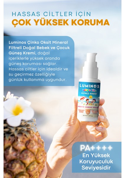 Bebeklere ve Çocuklara Özel Doğal Formül Spf 50+ Güneş Kremi 50 ml