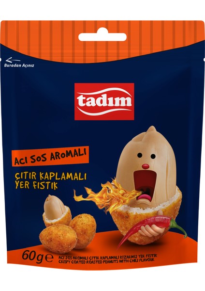 Yer Fıstığı Kaplamalı Acı Soslu 60GR x 12 Ad