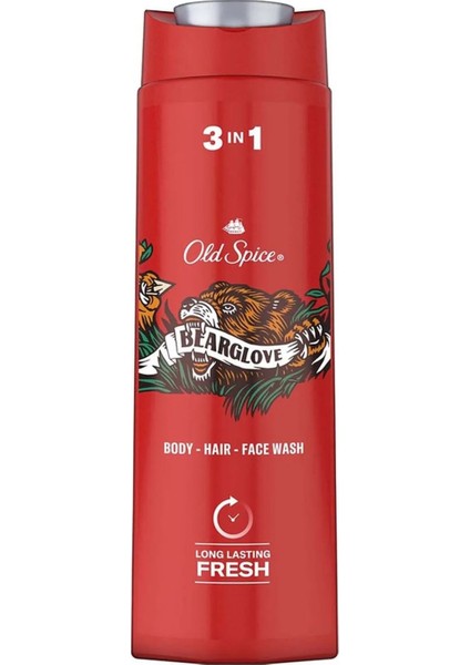 Old Spice Bearglove 3 In 1 Erkekler Için Duş Jeli ve Şampuan 400 ml