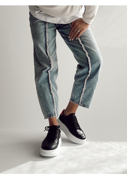 Vegas Siyah Deri Sneaker