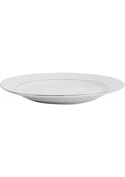 Hazan Platin Yaldız Düz Tabak Tekli 25CM