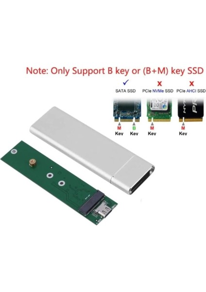 3015 M.2 Sata SSD Ngff To Type C USB 3.0 B-Key Mini Çevirici Adaptör Harici Harddisk Kutusu