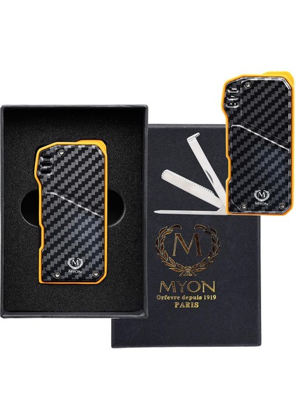 Myon Soft Alev Pipo Çakmağı Pipo Aksesuarlı Karbon Sarı