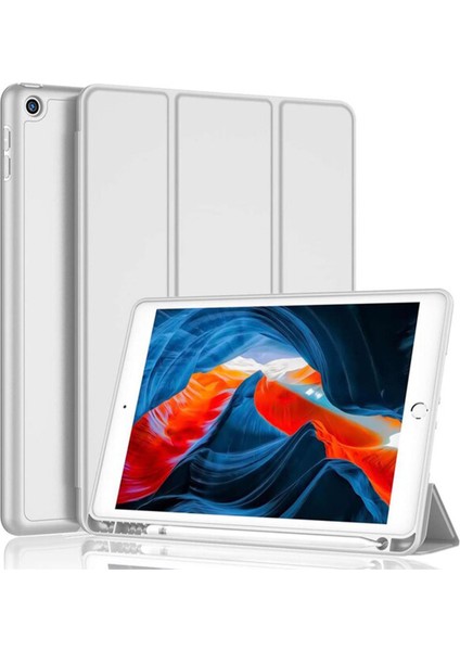 iPad 7. Nesil 10.2 İnç Uyumlu Premium Smart 360 Kalem Yuvalı Kapaklı Kılıf