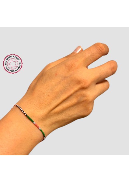 El Işi Miyuki Boncuk Işlemeli Bileklik 22CM - Pembe