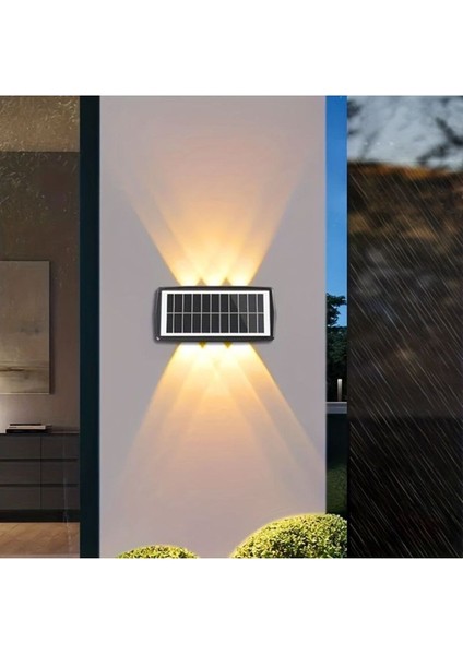 6 Ledli Güneş Enerjili Merkür Aplik Bahçe Aydınlatma SOLAR30 Watt Solar Bahçe Duvar Aplik Dekoratif 30 Watt