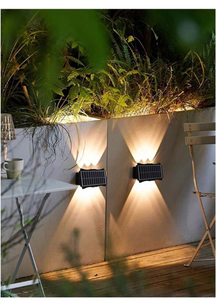 6 Ledli Güneş Enerjili Merkür Aplik Bahçe Aydınlatma SOLAR30 Watt Solar Bahçe Duvar Aplik Dekoratif 30 Watt