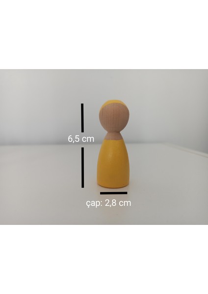 Ahşap Oyuncak Renkli Peg Bebekler, Park Setine ve Arabalara Uyumlu Pegdoll- Set3