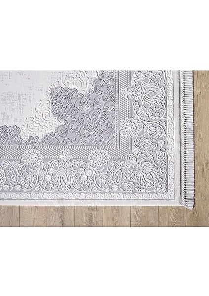 Vanessa 06152A Gri Krem Klasik Göbekli Yün Halı modelleri