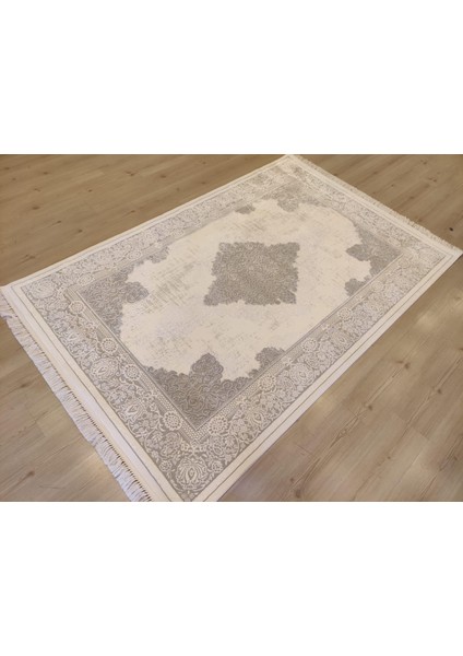 Vanessa 06152A Gri Krem Klasik Göbekli Yün Halı fırsatları