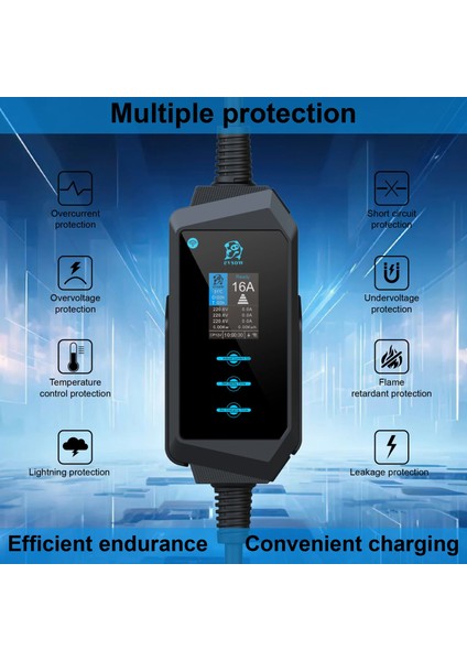 32A Tek Faz Tip 2 Şarj Kablosu 7kw 5m Ev Şarj Cihazı Elektrikli Araç Şarj Cihazı Taşınabilir Cee Fişli fırsatları