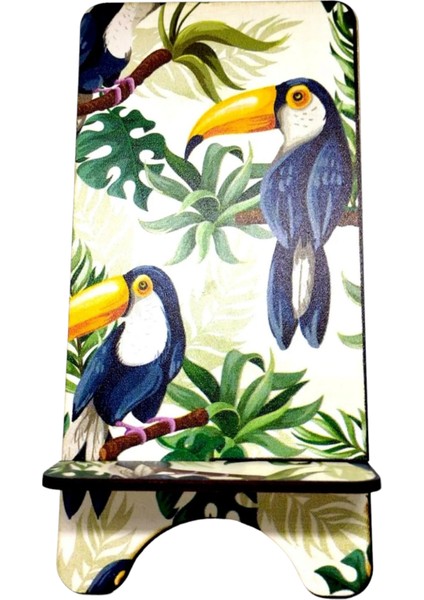 Masa Üstü Telefon Tablet Standı Tukan Kuşu Baskılı