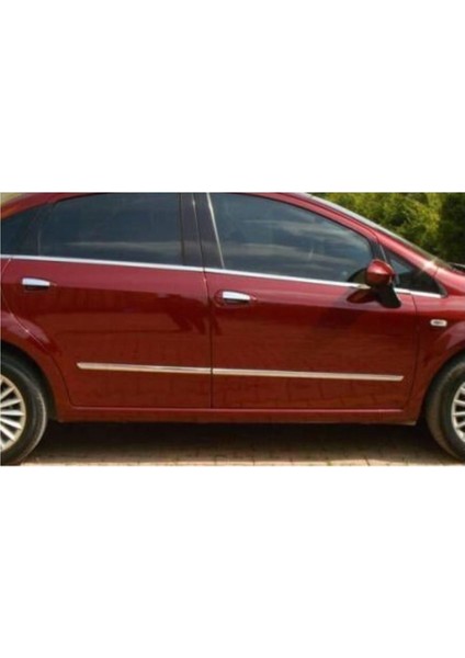 Fiat Linea 2007 ve Üzeri Krom Yan Kapı Çıtası 4 Prç. Paslanmaz Çelik