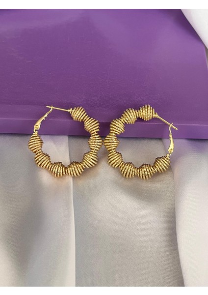 Deta Accessory Vıp Seri Gold Domino Küpe