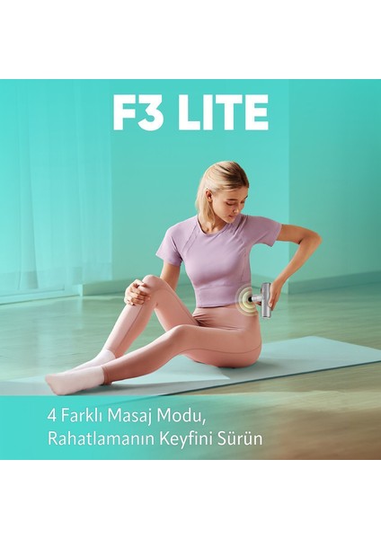 F3 Lite Taşınabilir Akıllı Masaj Robotu-Tabancası 4 Darbe Yoğunluğu