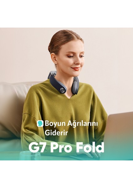 G7 Pro Fold TENS-EMS Akıllı Boyun Masaj Aleti/Robotu, Mobil APP, Isı Terapisi-Termoterapi