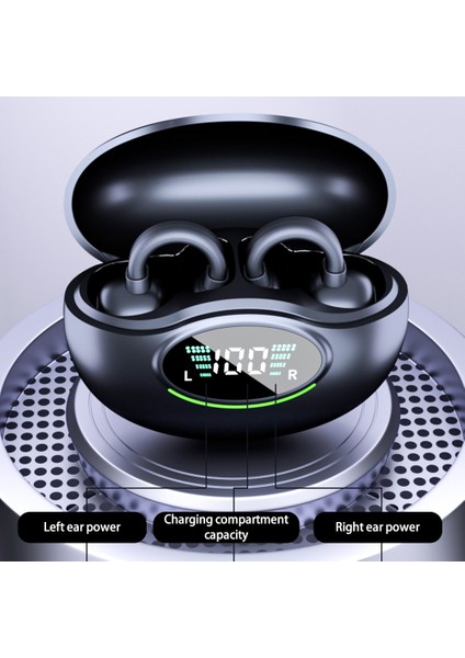 YYK-Q86 Kablosuz Kemik Iletimli Dijital Kulaklık Klipsli Bluetooth 5.3 Spor Koşu Kulaklıkları (Ce Sertifikalı) - Siyah (Yurt Dışından) indirimleri