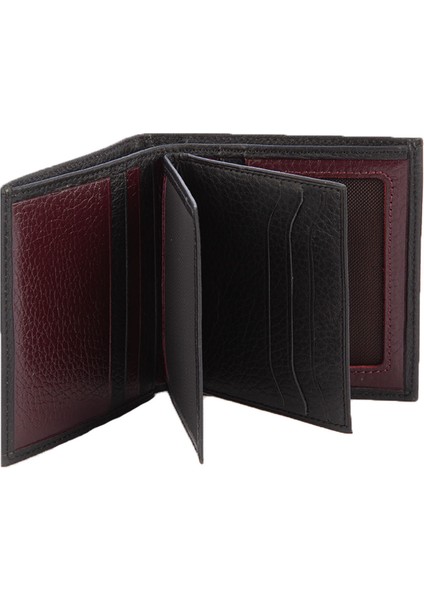 Deri Erkek Cüzdan Siyah-Bordo C166-15 modelleri
