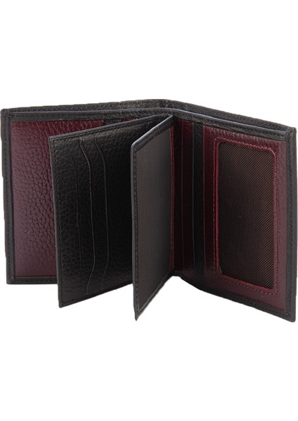 Deri Erkek Cüzdan Siyah-Bordo C166-15 fırsatları