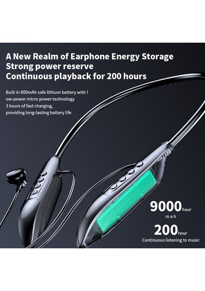 M518P Boyun Bantlı Kablosuz Kulaklık Bluetooth 5.3 Manyetik Boyun Asma Kulaklık Spor Kulaklığı - Gümüş (Yurt Dışından) modelleri