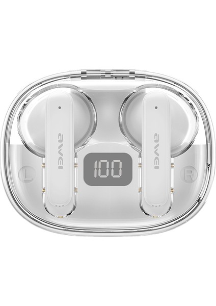 Aweı T86 Enc Gürültü Önleyici Kablosuz Bluetooth Kulaklık Hi-Fi Stereo Tws Kulaklıklar - Beyaz (Yurt Dışından)