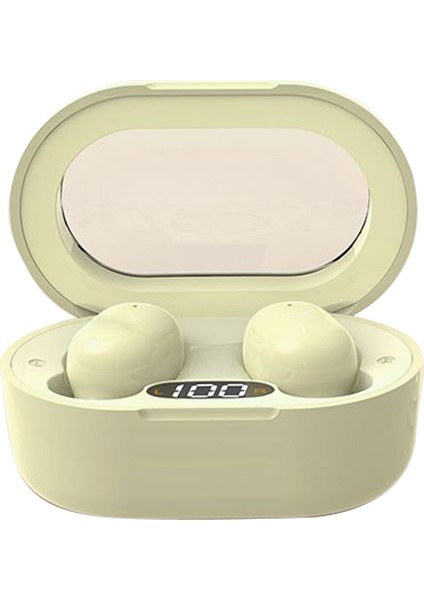 E8S Mini Tws Bluetooth Kulaklık Dijital Ekran Hifi Stereo Kablosuz Dokunmatik Kulak Içi Kulaklık - Yeşil (Yurt Dışından)