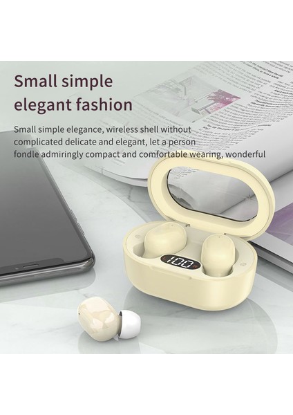 E8S Mini Tws Bluetooth Kulaklık Dijital Ekran Hifi Stereo Kablosuz Dokunmatik Kulak Içi Kulaklık - Yeşil (Yurt Dışından)