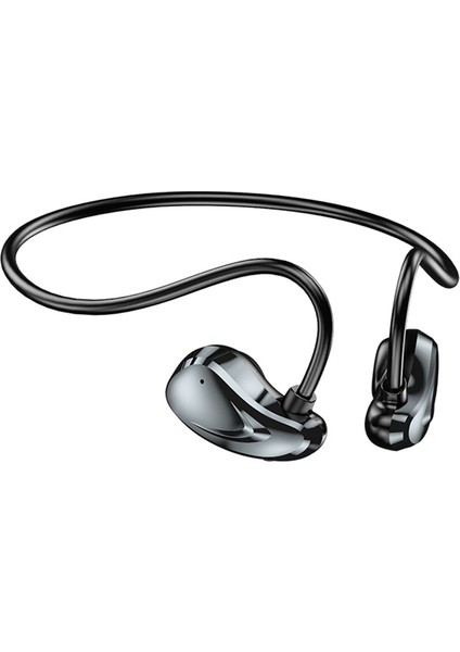 A60 Açık Kulak Hava Iletimli Kulaklık Bluetooth 5.3 Mikrofonlu Kablosuz Boyun Bantlı Kulaklık - Siyah (Yurt Dışından)