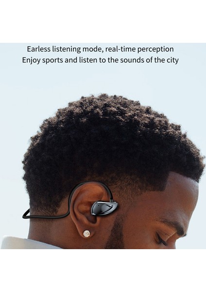A60 Açık Kulak Hava Iletimli Kulaklık Bluetooth 5.3 Mikrofonlu Kablosuz Boyun Bantlı Kulaklık - Siyah (Yurt Dışından)