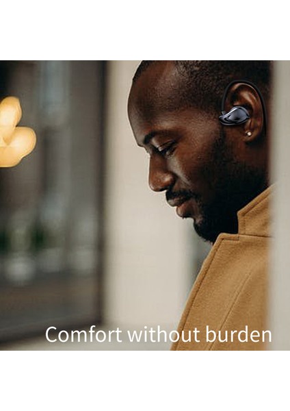 A60 Açık Kulak Hava Iletimli Kulaklık Bluetooth 5.3 Mikrofonlu Kablosuz Boyun Bantlı Kulaklık - Siyah (Yurt Dışından)