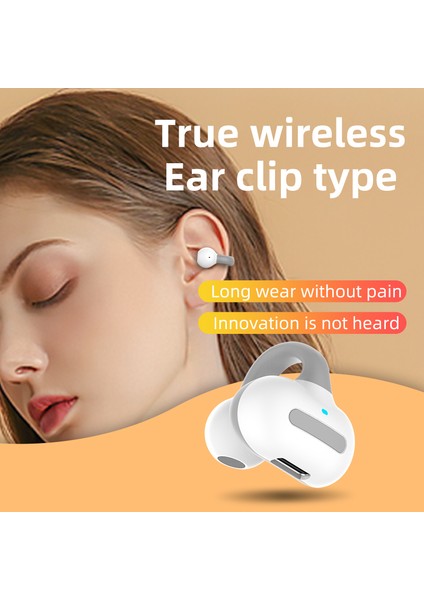 M-S8 Bluetooth 5.3 Kulak Klipsi Kulaklık Çalışan Kablosuz Müzik Kulaklığı - Siyah (Yurt Dışından) fırsatları