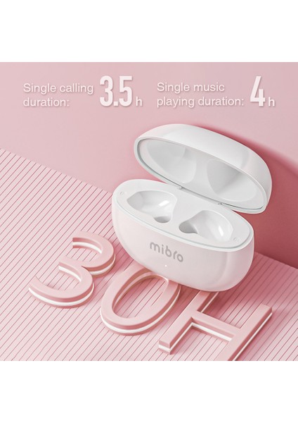 Mıbro Kulakiçi 4 Tws Bluetooth 5.3 Kulaklık Su Geçirmez Stereo Müzik Kablosuz Kulaklık - Pembe (Yurt Dışından)