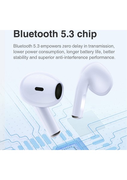 Mıbro Kulakiçi 4 Tws Bluetooth 5.3 Kulaklık Su Geçirmez Stereo Müzik Kablosuz Kulaklık - Pembe (Yurt Dışından)