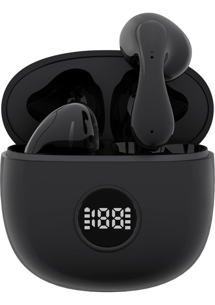 T88 Tws Bluetooth 5.3 Kablosuz Kulaklık Dijital Ekranlı Spor Kulaklık Şarj Kutusu (Ce Belgesi Yok) - Siyah (Yurt Dışından)
