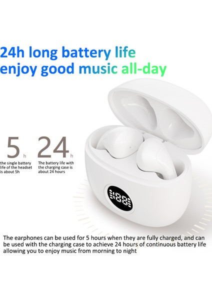 T88 Tws Bluetooth 5.3 Kablosuz Kulaklık Dijital Ekranlı Spor Kulaklık Şarj Kutusu (Ce Belgesi Yok) - Siyah (Yurt Dışından)