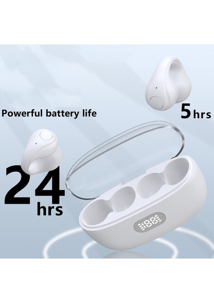 F50 / P-Q3 Açık Kulak Klipsli Kulaklıklar Kablosuz Bluetooth Kulaklık Üzerinde Klipsli Açık Kulak Kulakiçi Kulaklıklar - Beyaz (Yurt Dışından)