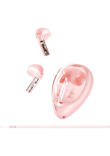 Xundd X20 Şeffaf Tws Bluetooth Kulaklık Kablosuz Stereo Müzik Dokunmatik Kulaklık - Pembe (Yurt Dışından)