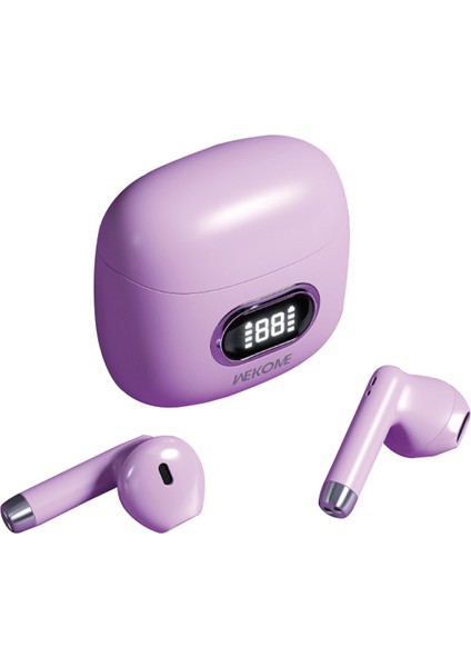 Remax Ws-01 Bluetooth 5.3 Kulaklık Dijital Ekranlı Kablosuz Kulaklık - Mor (Yurt Dışından)