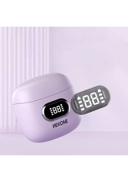 Remax Ws-01 Bluetooth 5.3 Kulaklık Dijital Ekranlı Kablosuz Kulaklık - Beyaz (Yurt Dışından)